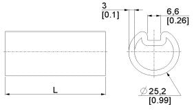 H203 - Keyway Shaft HOLLOW (25.4mm)